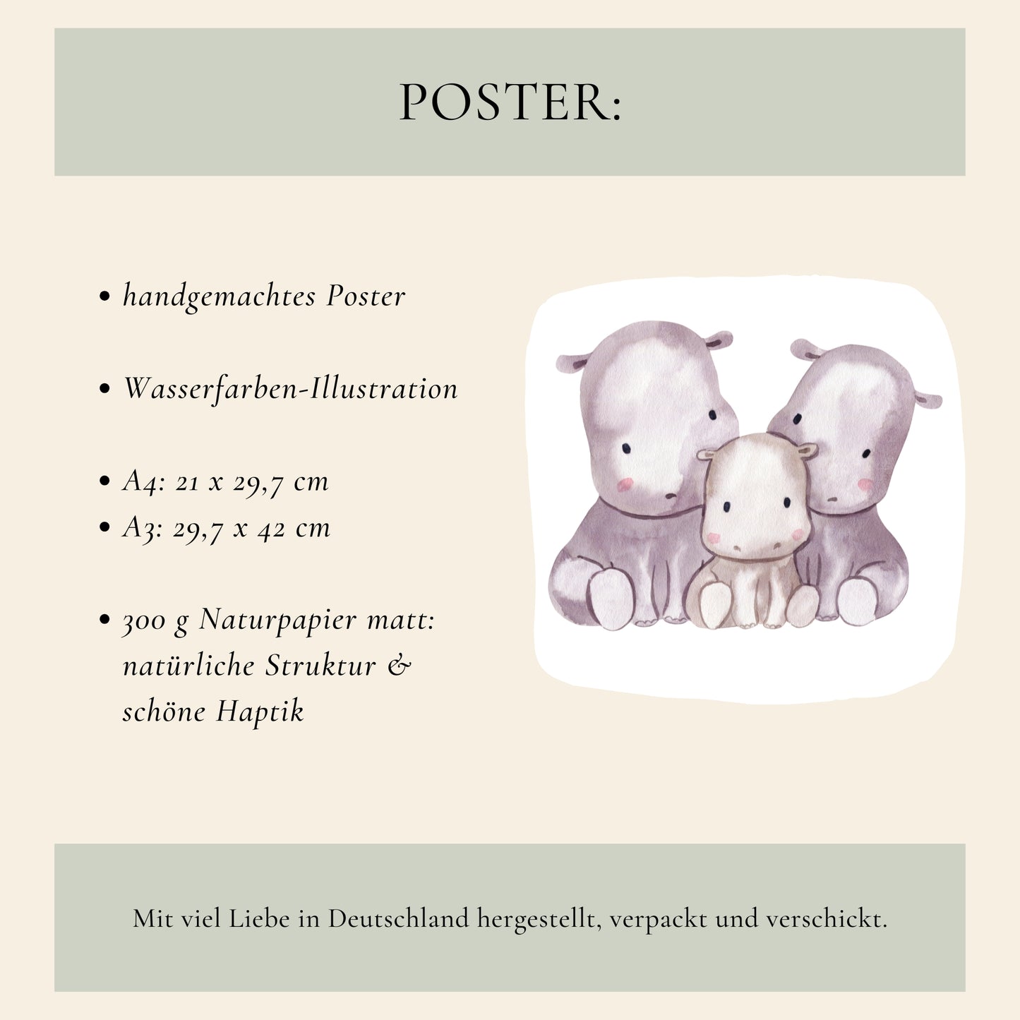 Familie Flusspferd Poster