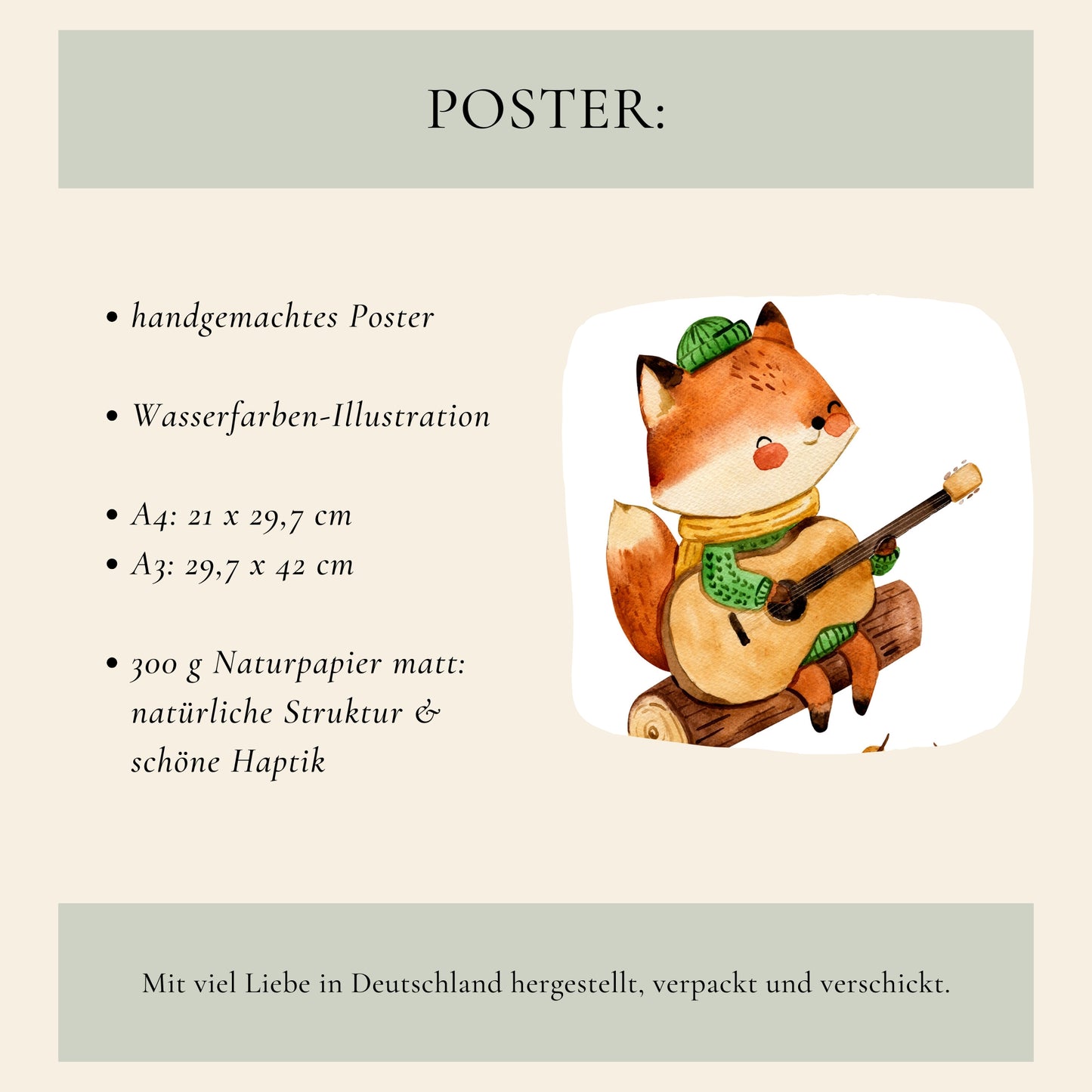 Fuchs Fiete & Gitarre Poster
