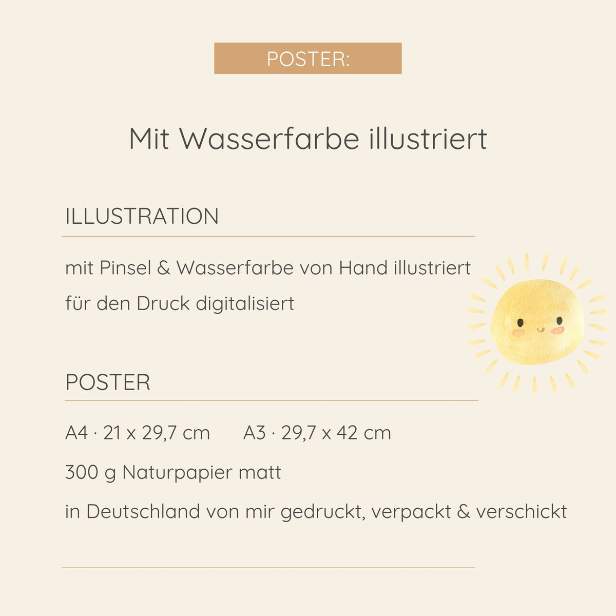 Fröhliche Sonne Poster