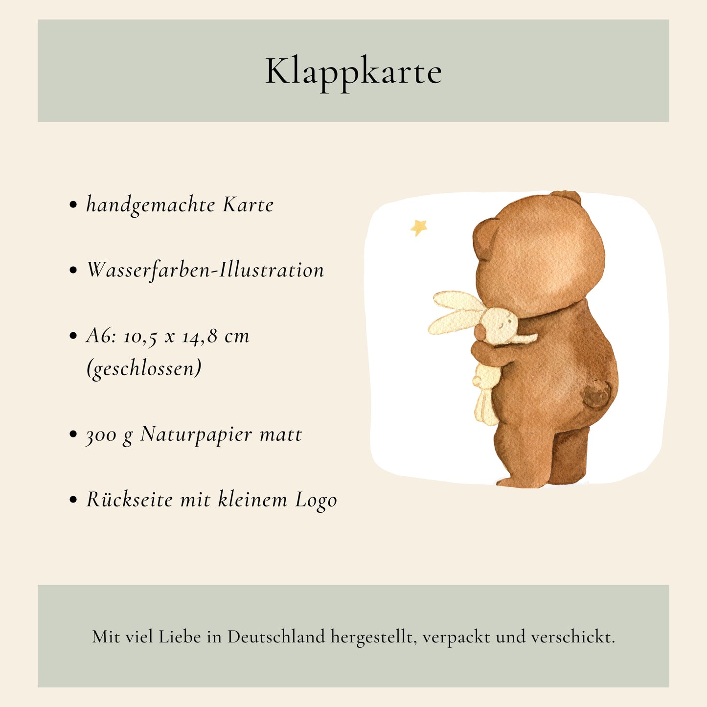 Klappkarte Kleiner Mutmacher-Bär