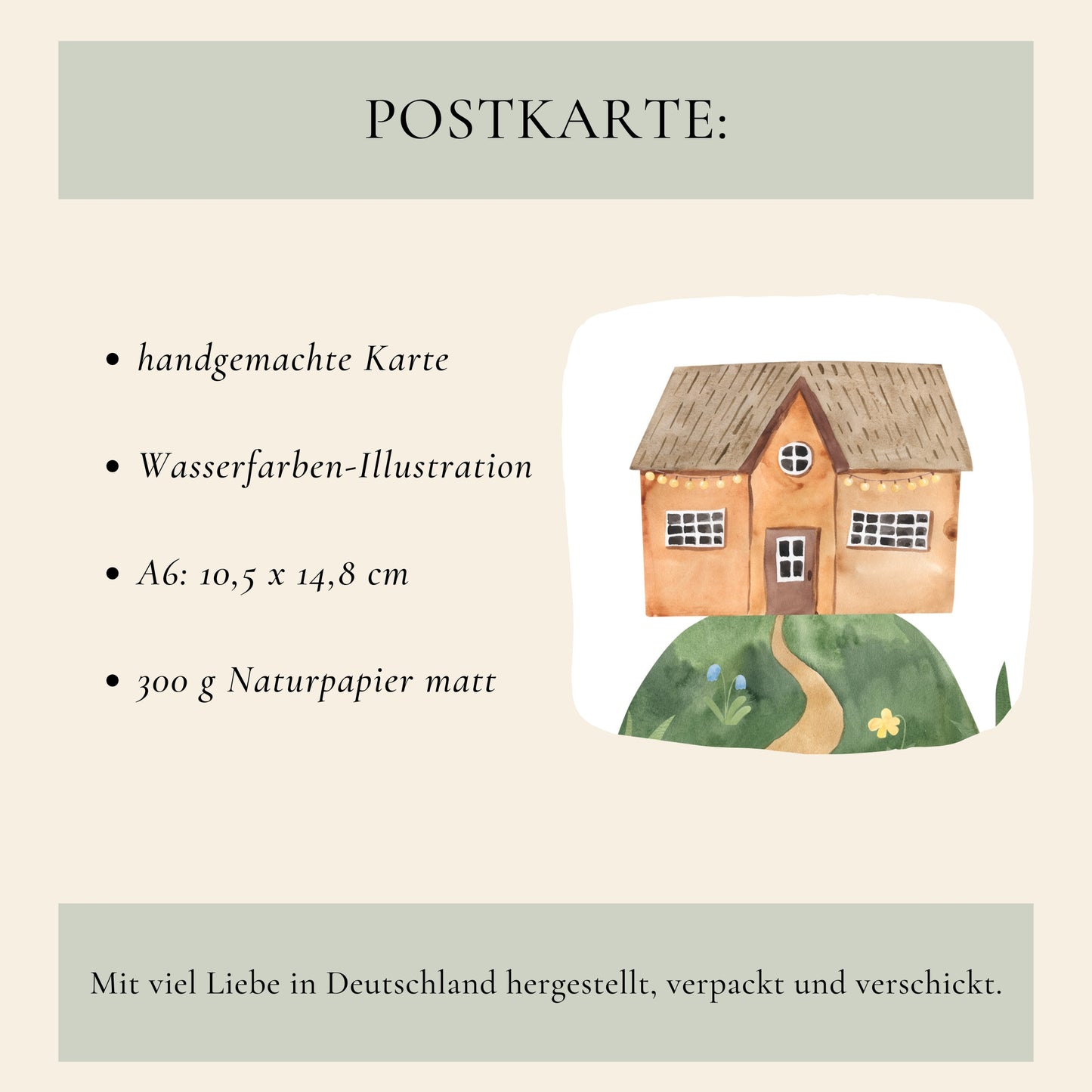Karte Viel Glück im neuen Zuhause – Schwedenhaus