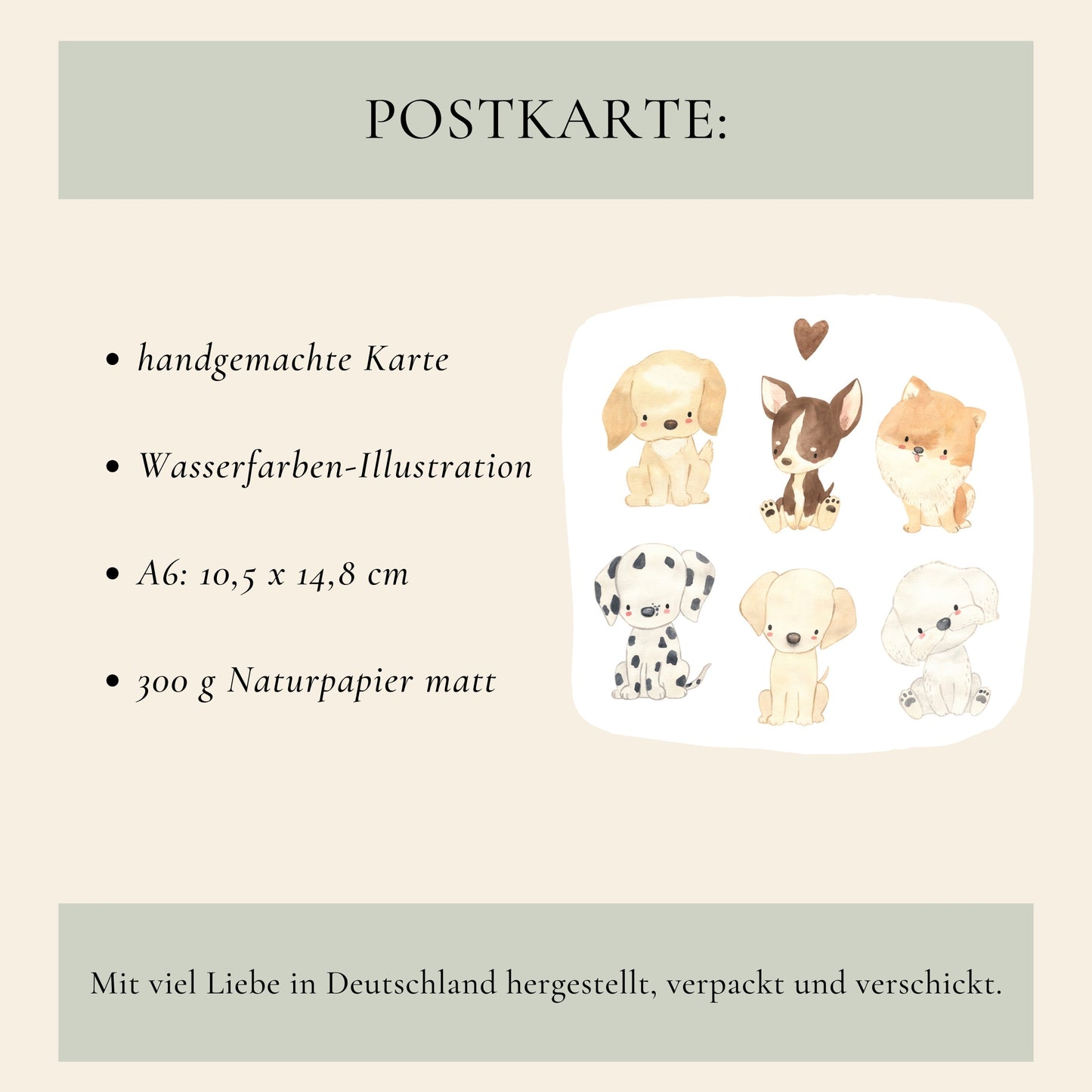 Karte Hunderassen – Labrador, Dackel & Pudel