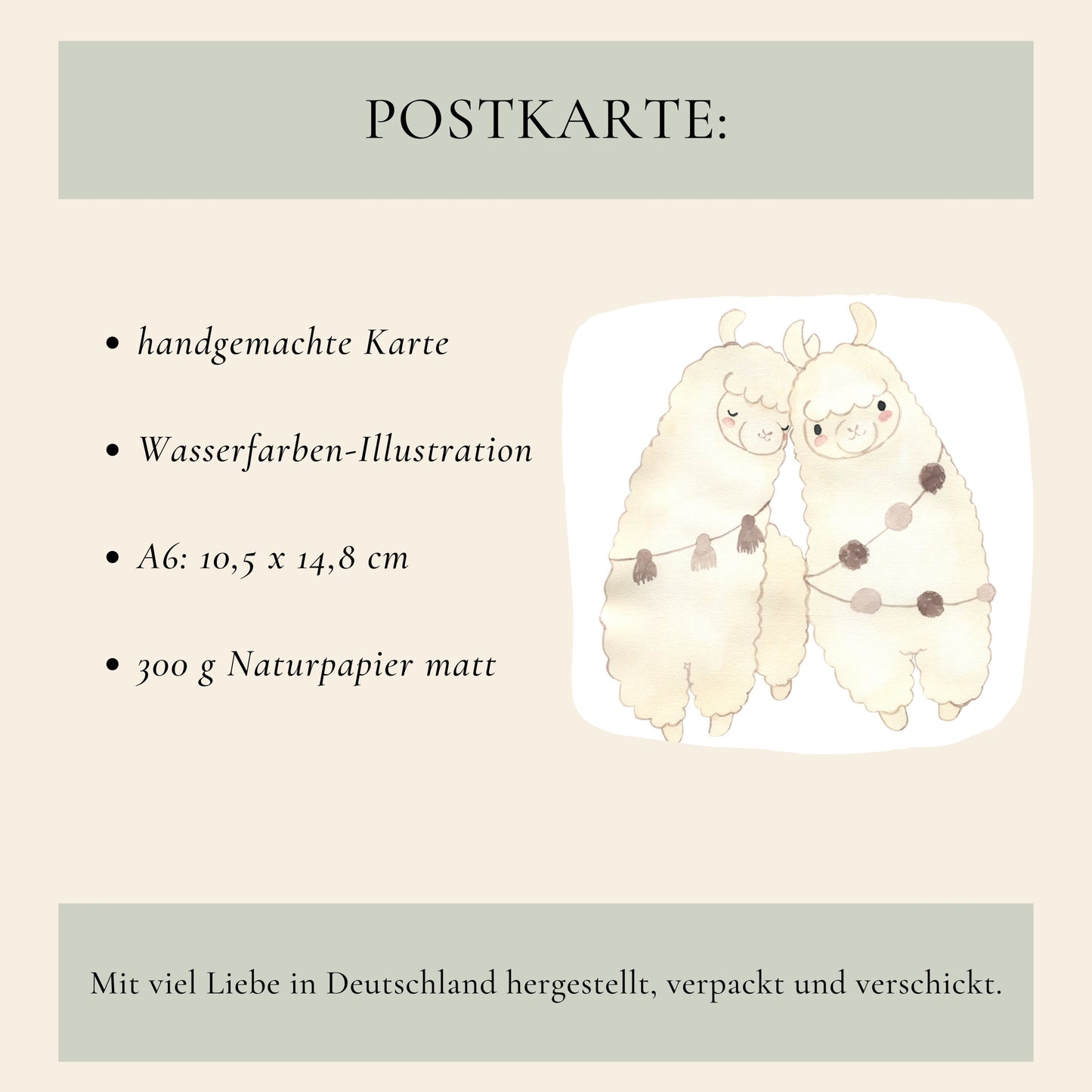 Personalisierte Hochzeitskarte - Alpaka Liebe
