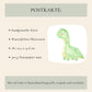Einladung Kindergeburtstag Dinosaurier A6 zeigt liebevoll gestaltete Karte mit langhalsigem Dinosaurier-Design, ideal für Kinder. Hochwertiges, mattes Naturpapier, einfach auszufüllen.