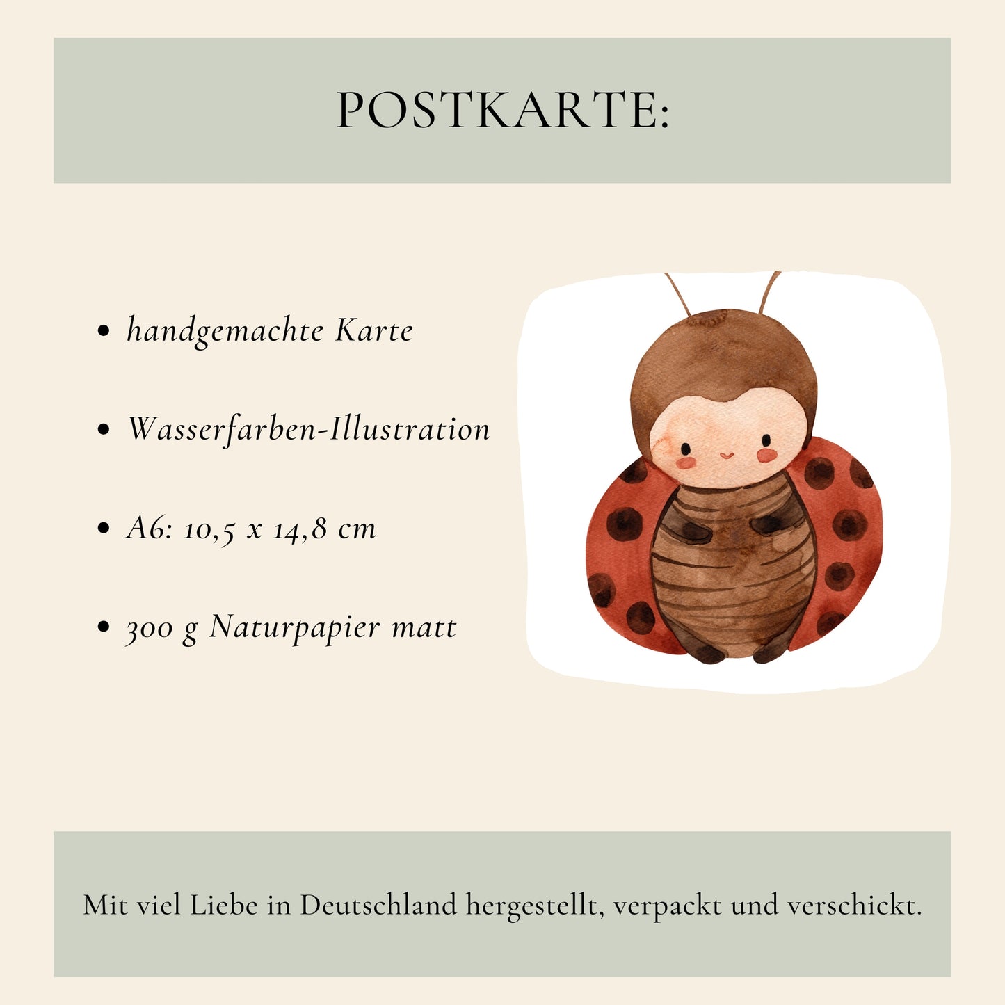 Karte Marienkäfer – Ganz viel Glück