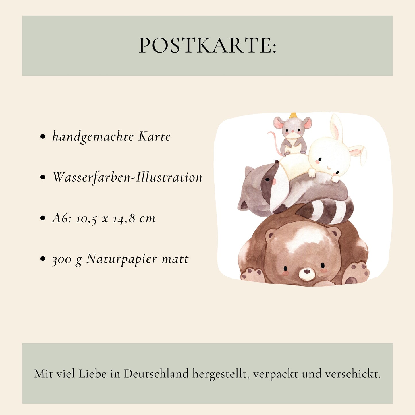 Weihnachtskarte Tierpyramide