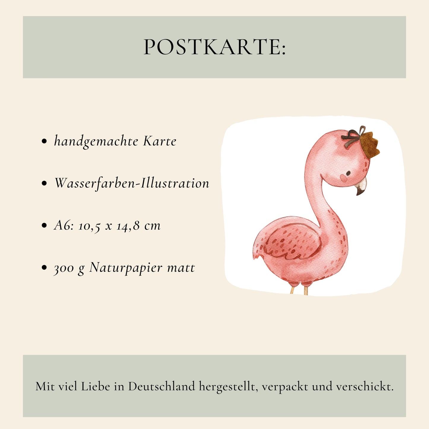 Postkarte Flamingo Florentine
