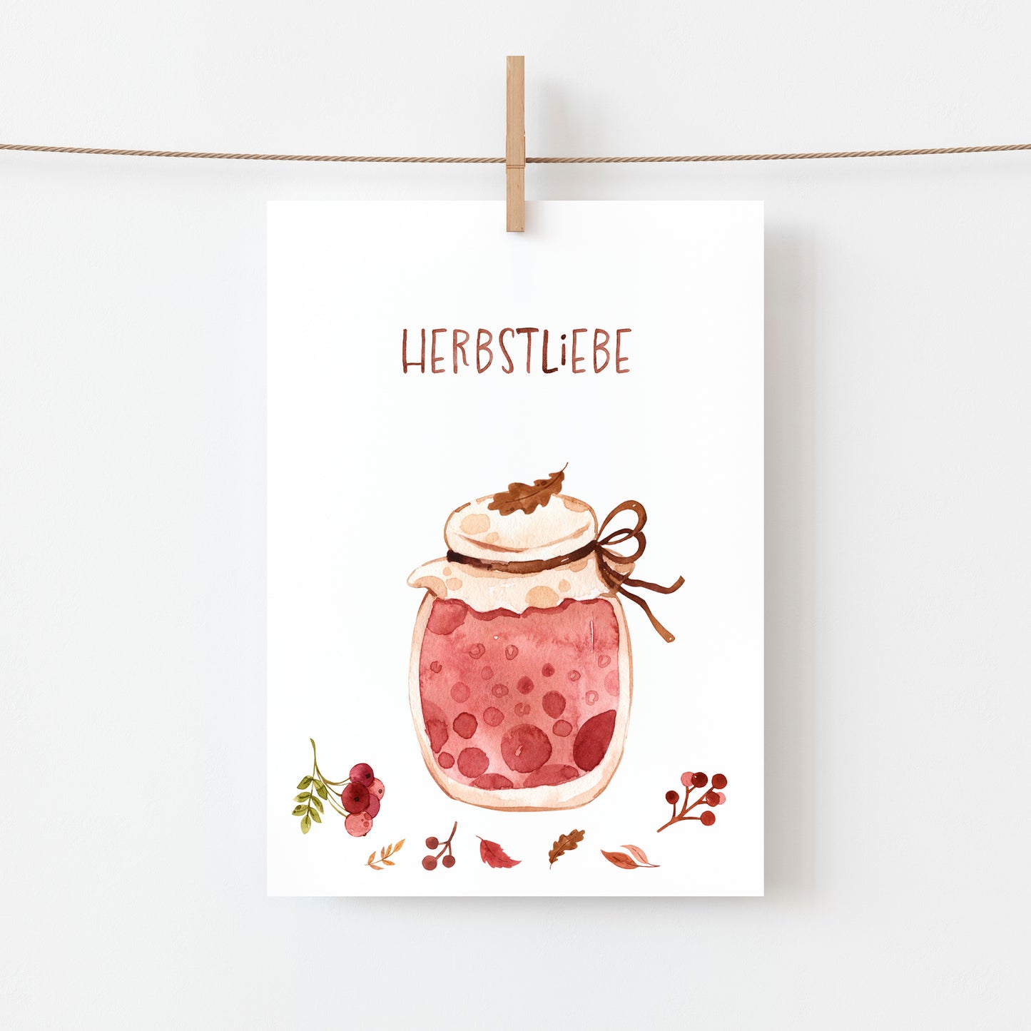Karte Herbstliebe - Marmeladenglas
