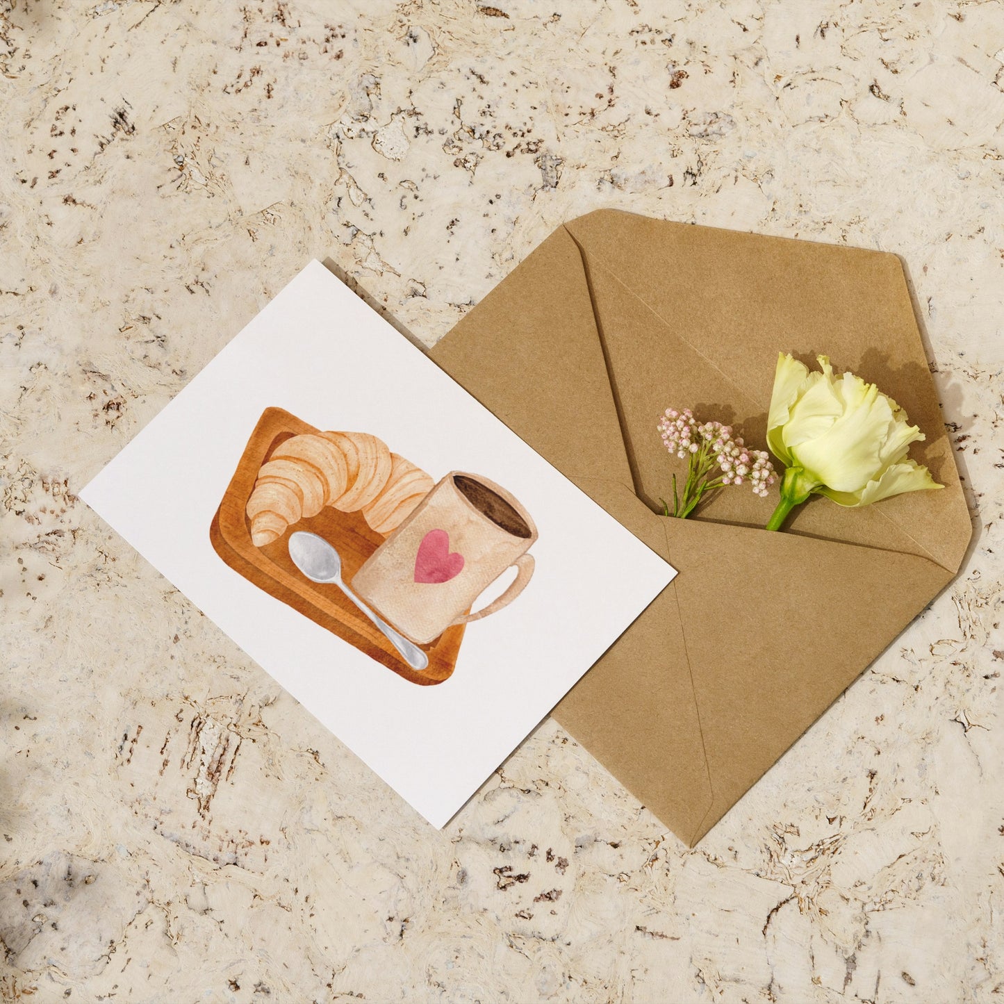 Karte Frühstück: Kaffee & Croissant