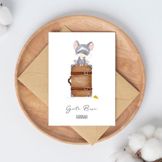 Personalisierte Karte - Gute Reise Maus