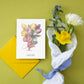 Klappkarte Dankeschön – Maus mit Tulpen