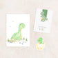 Dino Geschenkset – Karte, Lesezeichen & Sticker