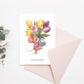 Kleine Dankeskarten mit Maus und Tulpen – 10er Set