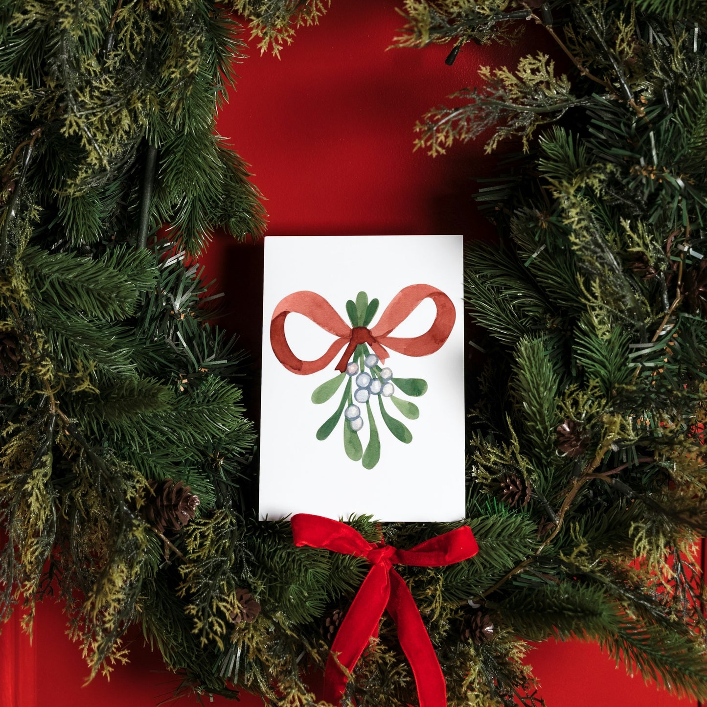 Mini Weihnachtskarte Mistelzweig
