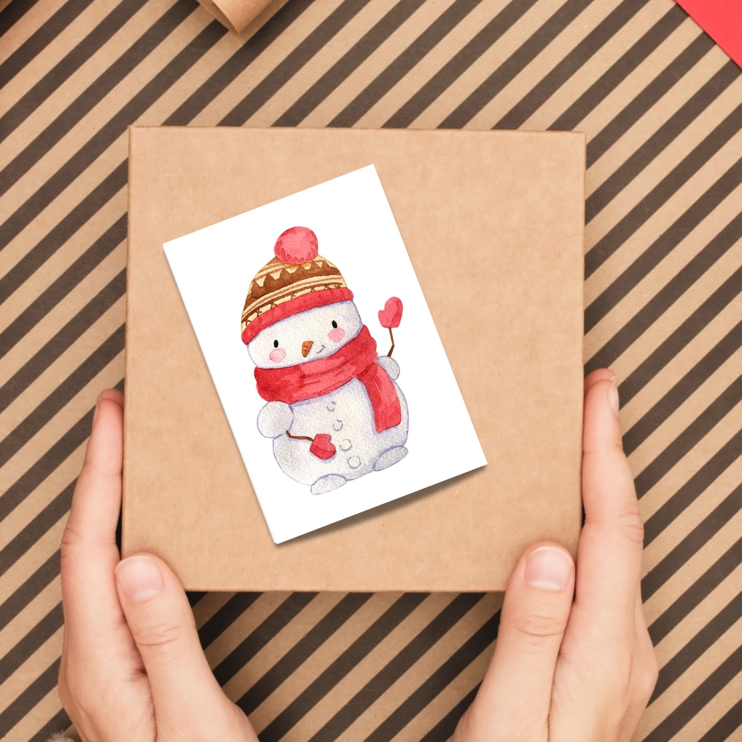 Mini Weihnachtskarte Schneemann