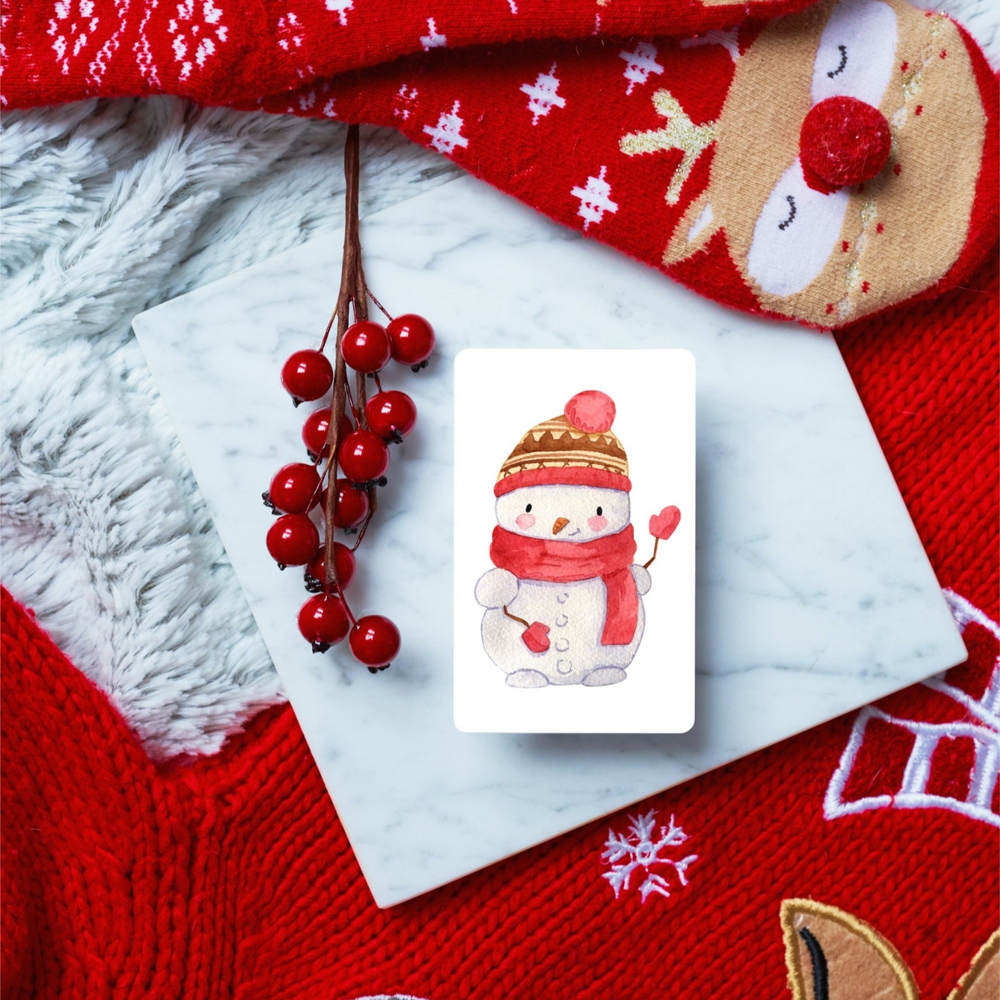 Mini Weihnachtskarte Schneemann