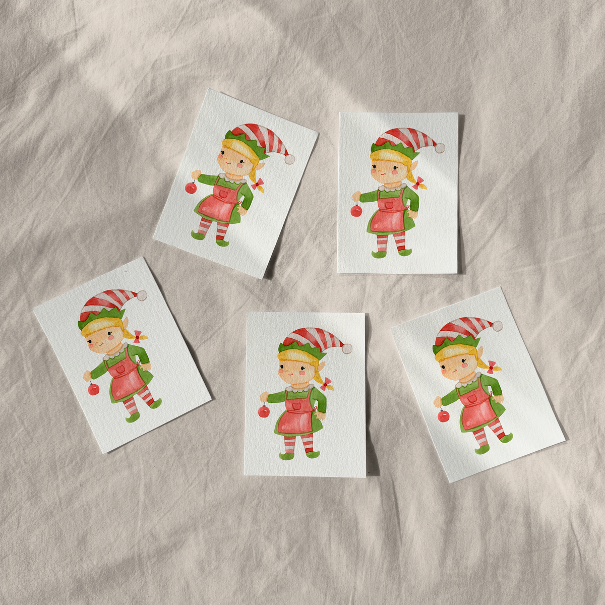Mini Weihnachtskarte - Weihnachtselfin