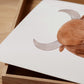Poster Highland Cow: Highland Cow Poster auf weißem Papier, ideal für Kinderzimmer, gedruckt auf hochwertigem, mattem Naturpapier. Nahaufnahme.