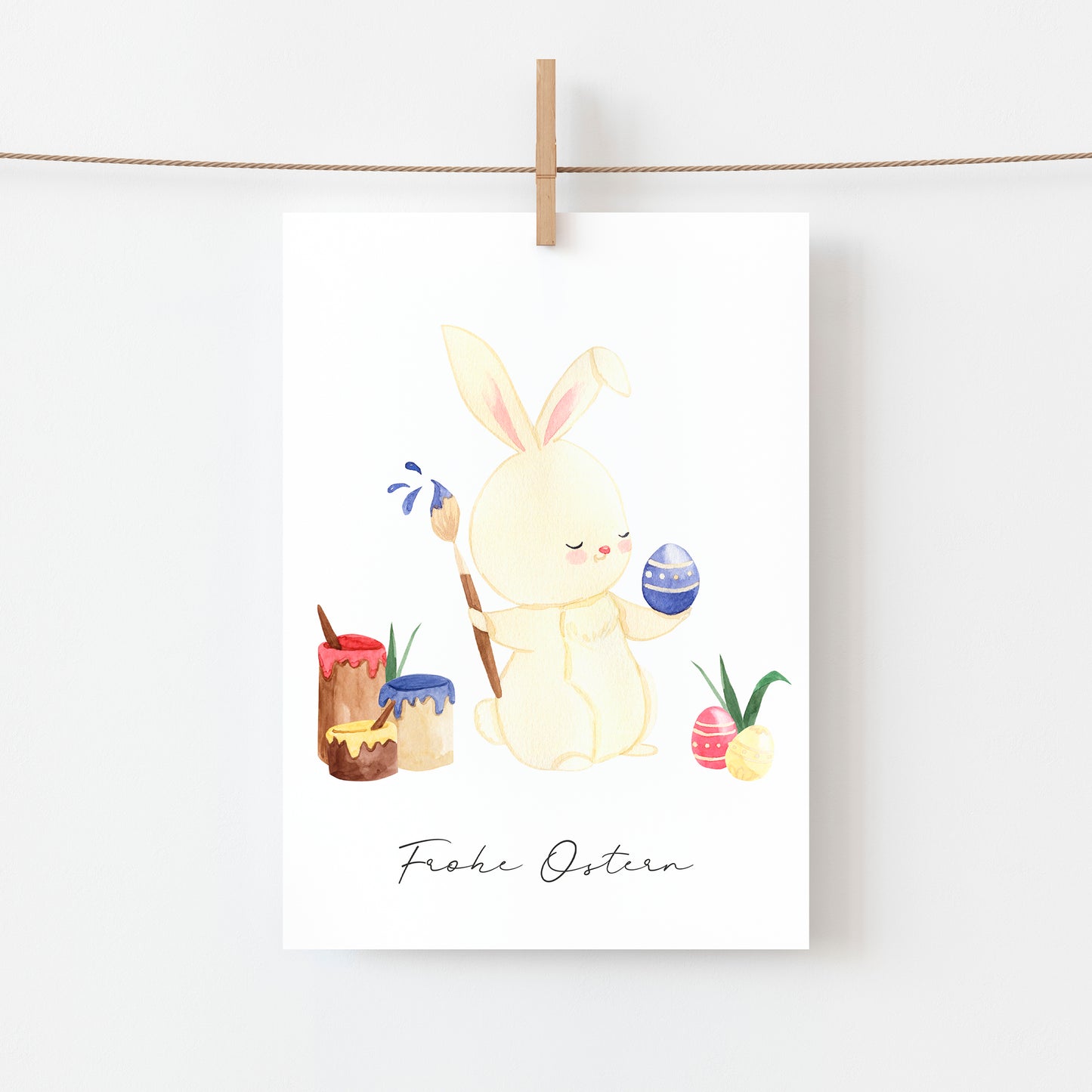 Osterkarte Hase & Osterei