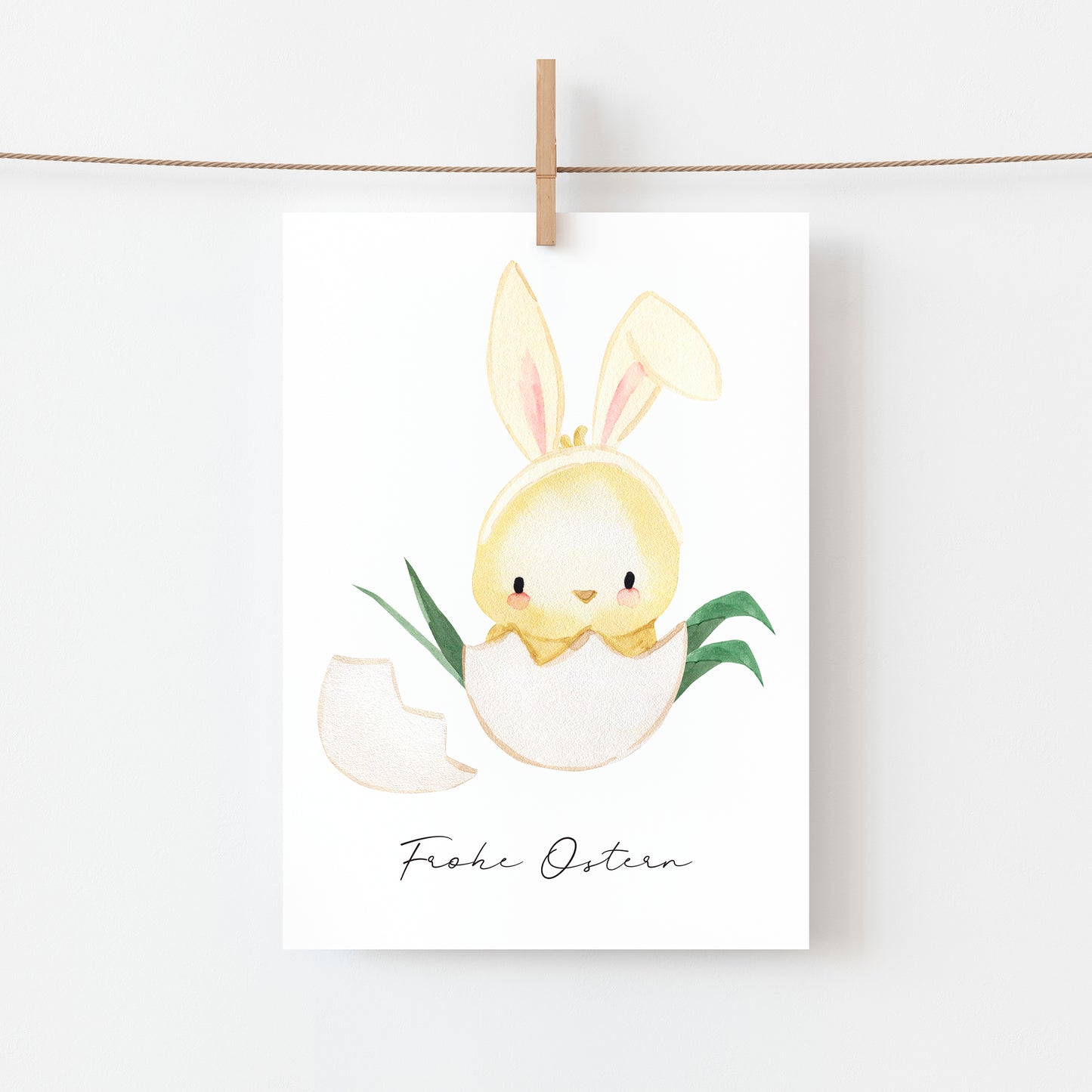 Osterkarte Küken mit Hasenohren