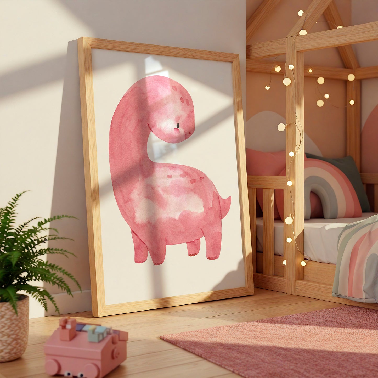 Kleiner pinker Dino Poster