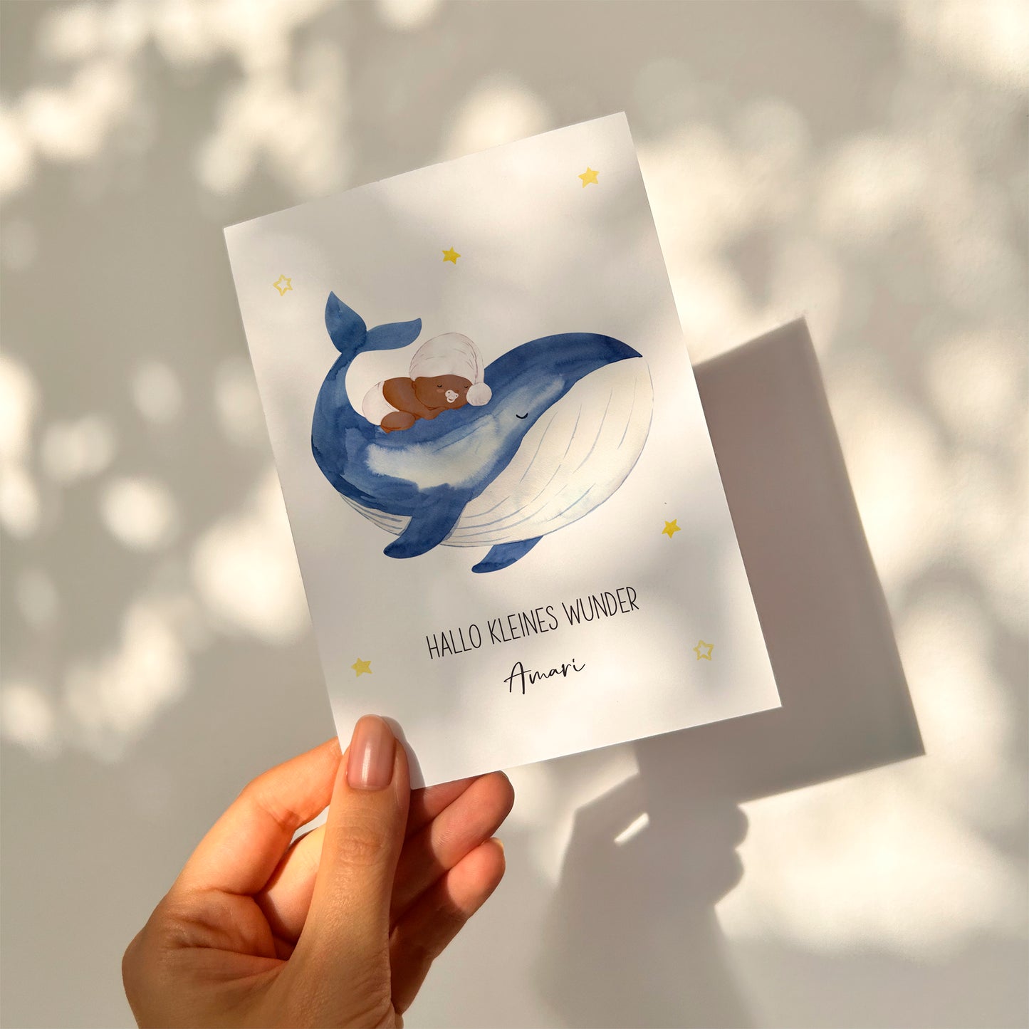 Personalisierte Geburtskarte - Hallo kleines Wunder