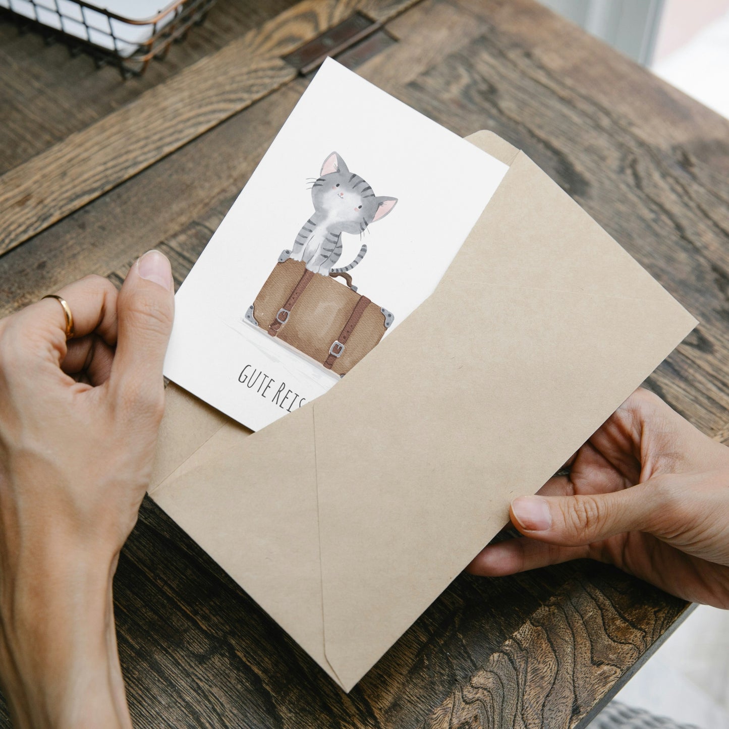 Karte Gute Reise – Katze