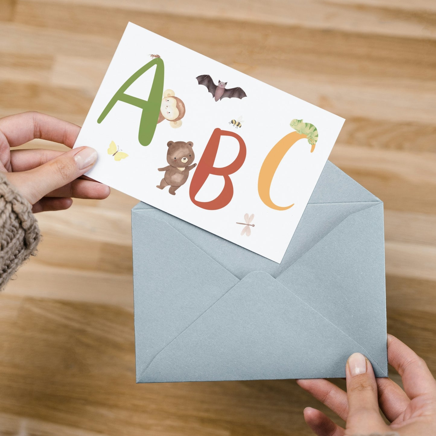 Karte Einschulung – Abc Tiere