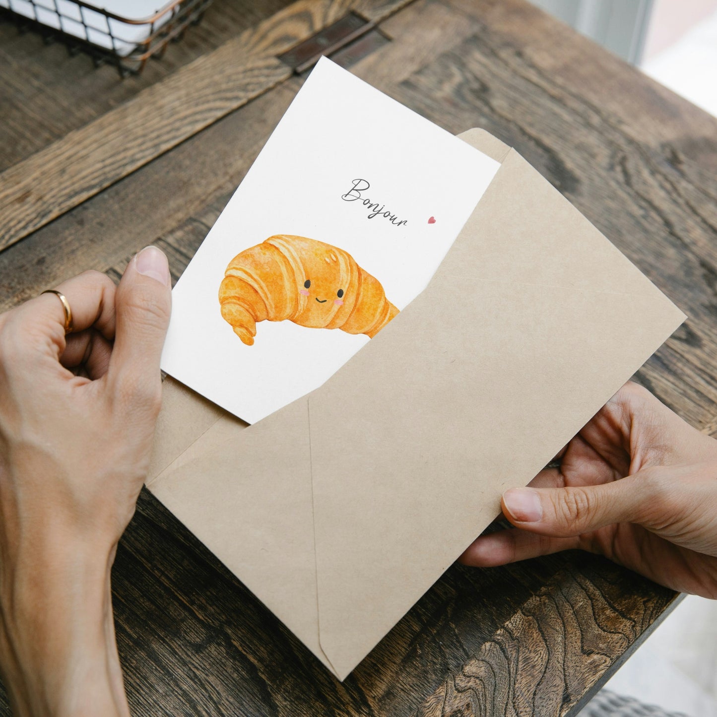 Karte Bonjour Croissant