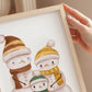 Weihnachtsposter Familie Schneemann