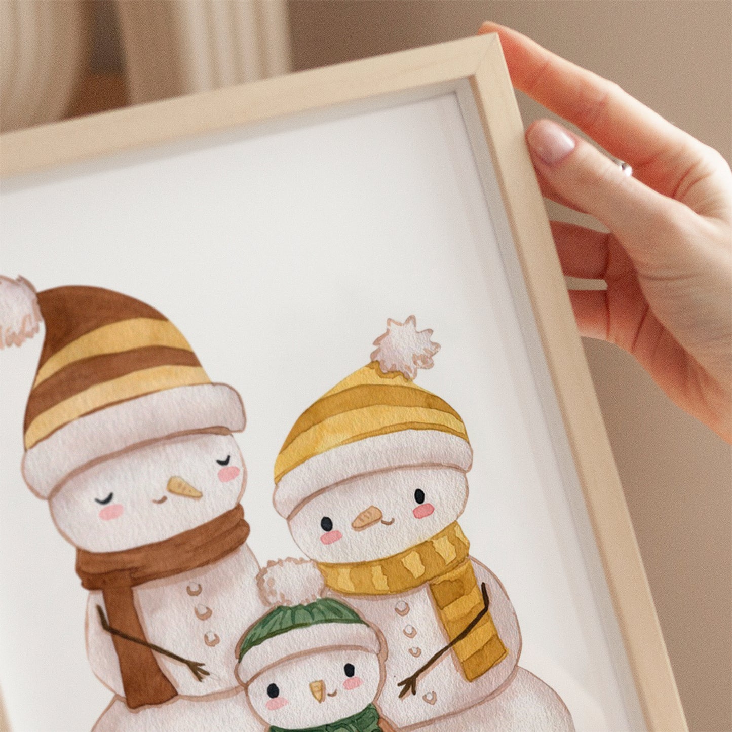 Weihnachtsposter Familie Schneemann