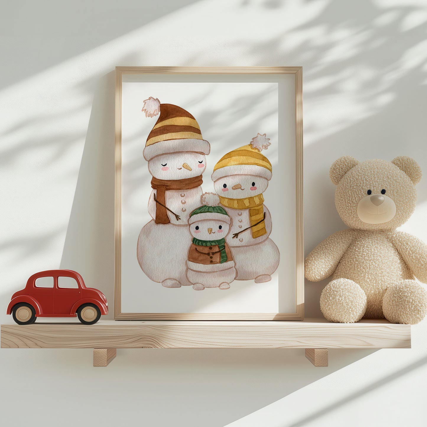 Weihnachtsposter Familie Schneemann