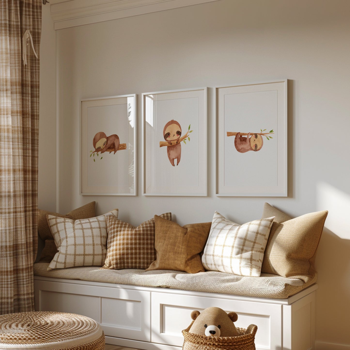 Niedliches Faultier Trio – Poster 3er Set