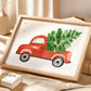 Weihnachtsposter Auto & Tannenbaum