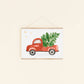 Weihnachtsposter Auto & Tannenbaum