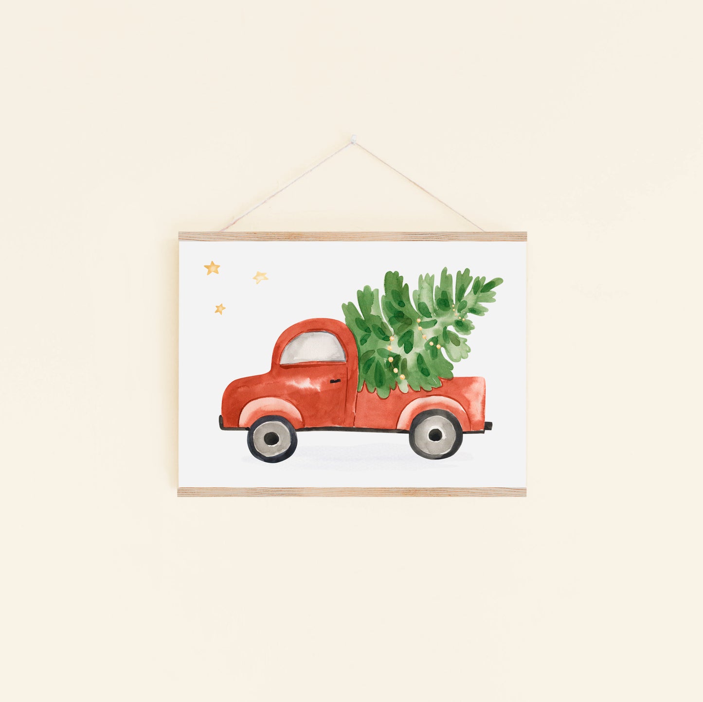 Weihnachtsposter Auto & Tannenbaum