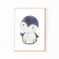 Poster Pinguin A4 & A3: Aquarell-Illustration eines lächelnden, cartoonhaften Pinguins. Ideal als Kinderzimmerdeko oder Geschenk. Gedruckt auf hochwertigem, stabilem Naturpapier.