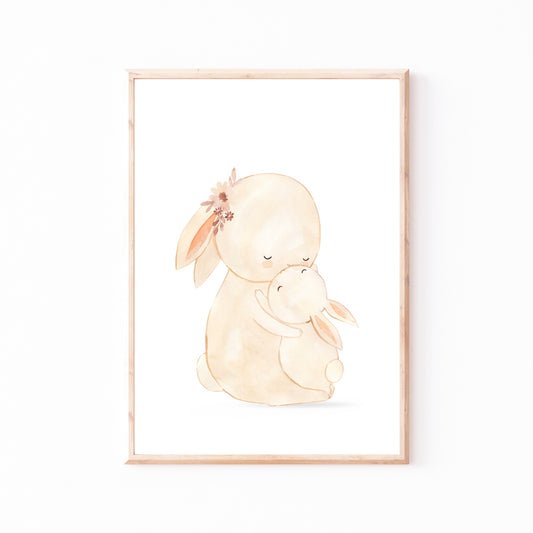 Mama Hase & Baby Poster