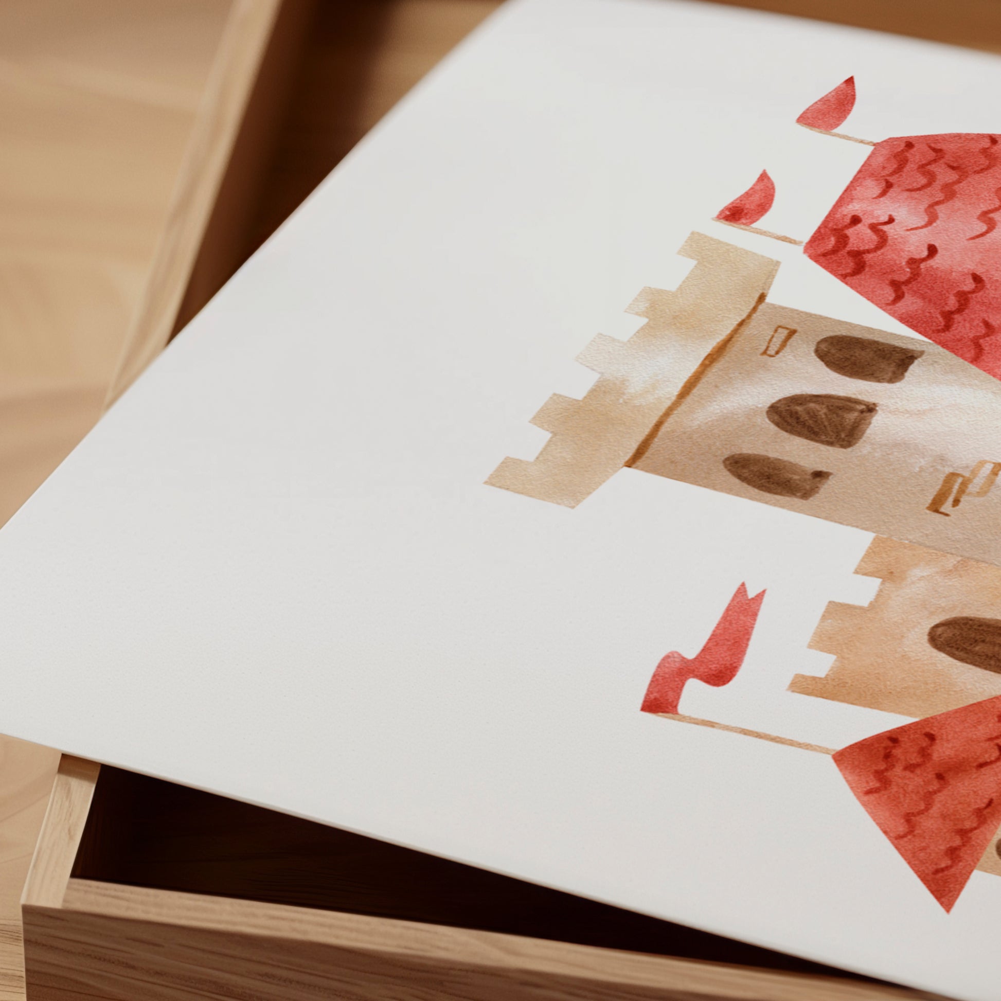 Poster Burg A4 & A3: Hochwertiges Poster einer Burg Nahaufnahme, ideal für Kinderzimmerdeko, stabil und farbintensiv auf 300g Naturpapier gedruckt.
