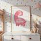 Kleiner pinker Dino Poster