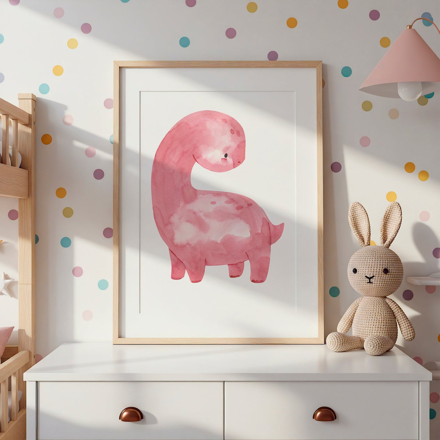 Kleiner pinker Dino Poster