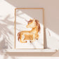 Poster Einhorn Boho A4 & A3: Detailreich illustriertes Kinderzimmer-Poster auf mattem 300g Naturpapier, ohne Rahmen aufhängbar, erhältlich in A4 und A3.