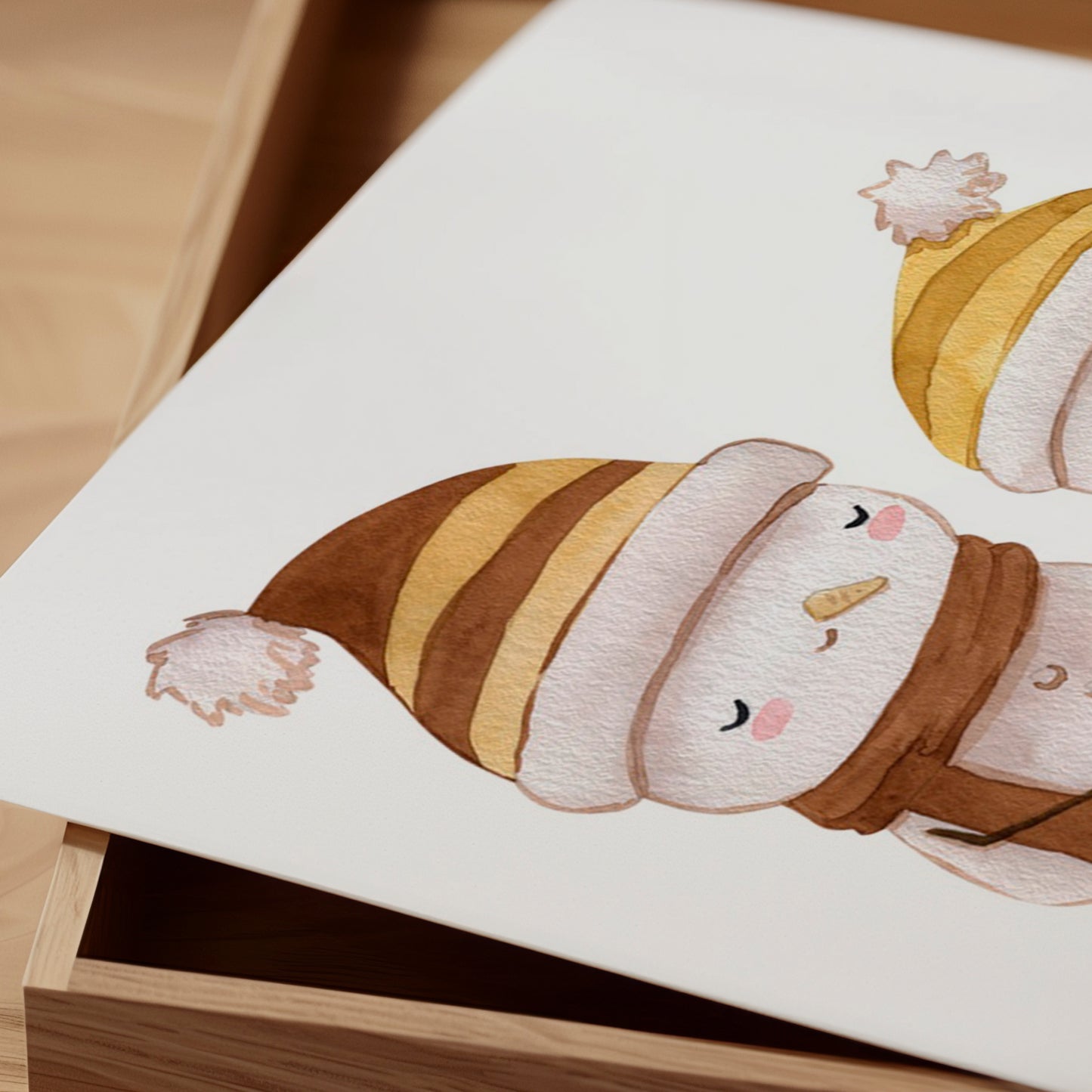 Weihnachtsposter Familie Schneemann