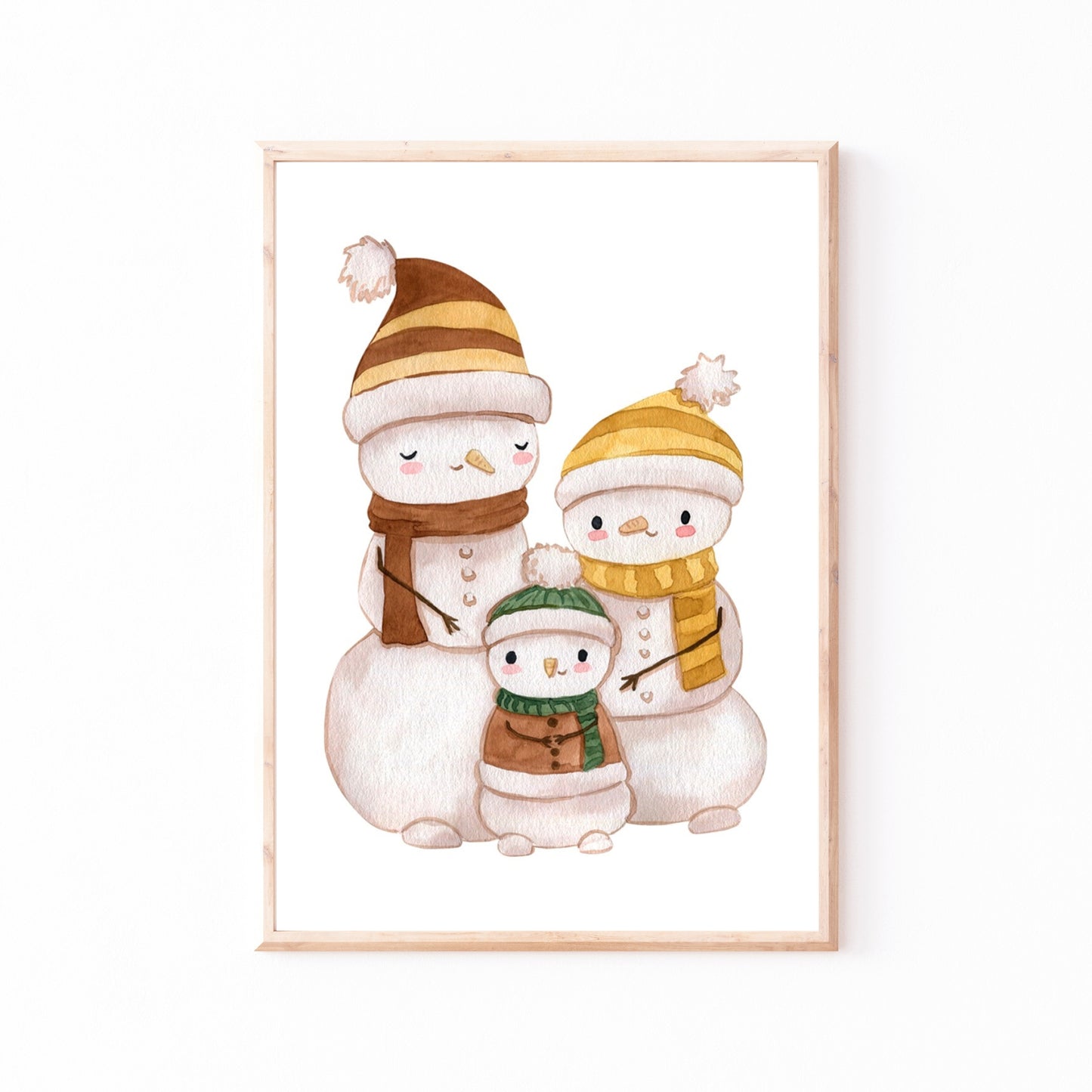 Weihnachtsposter Familie Schneemann