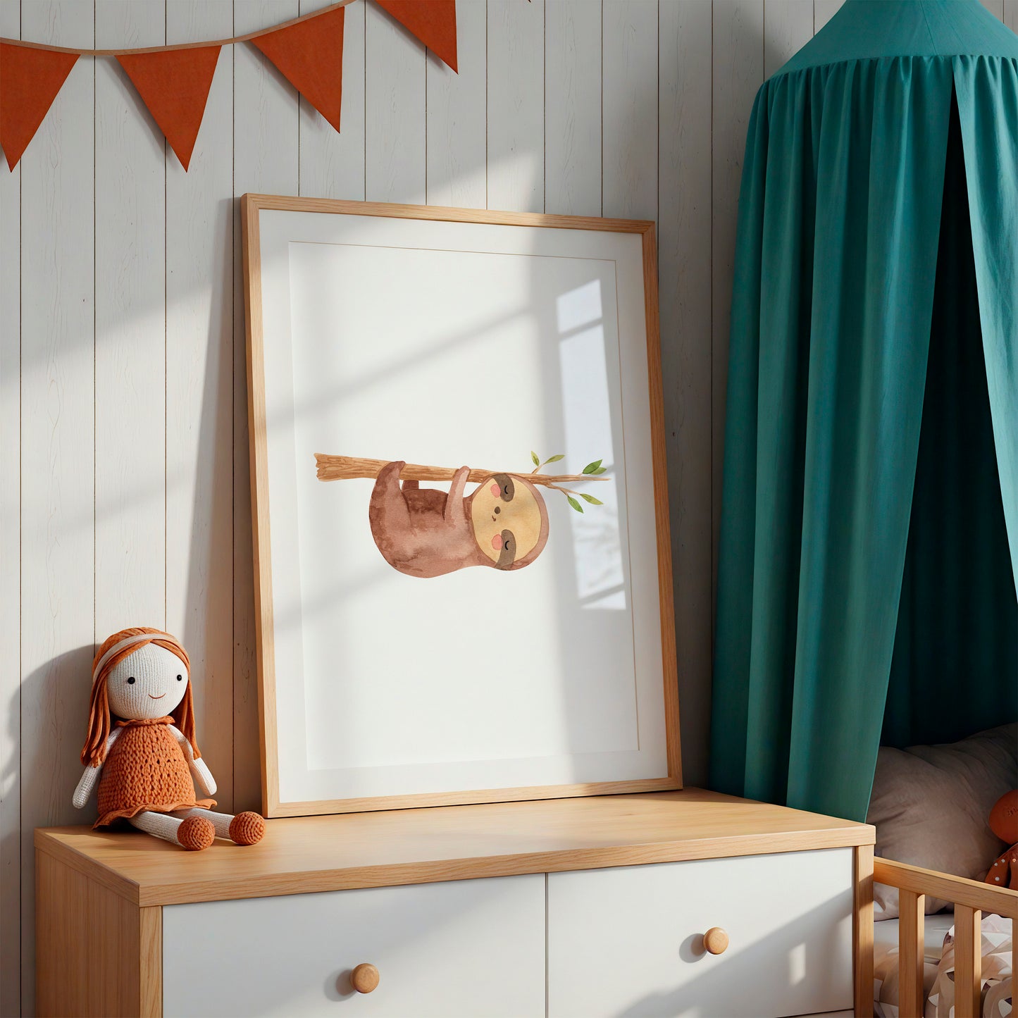 Niedliches Faultier Trio – Poster 3er Set