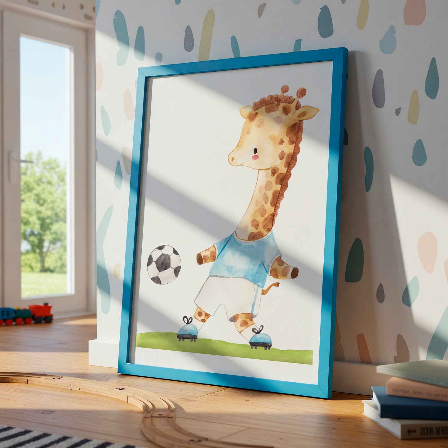 Fußball Giraffe Poster