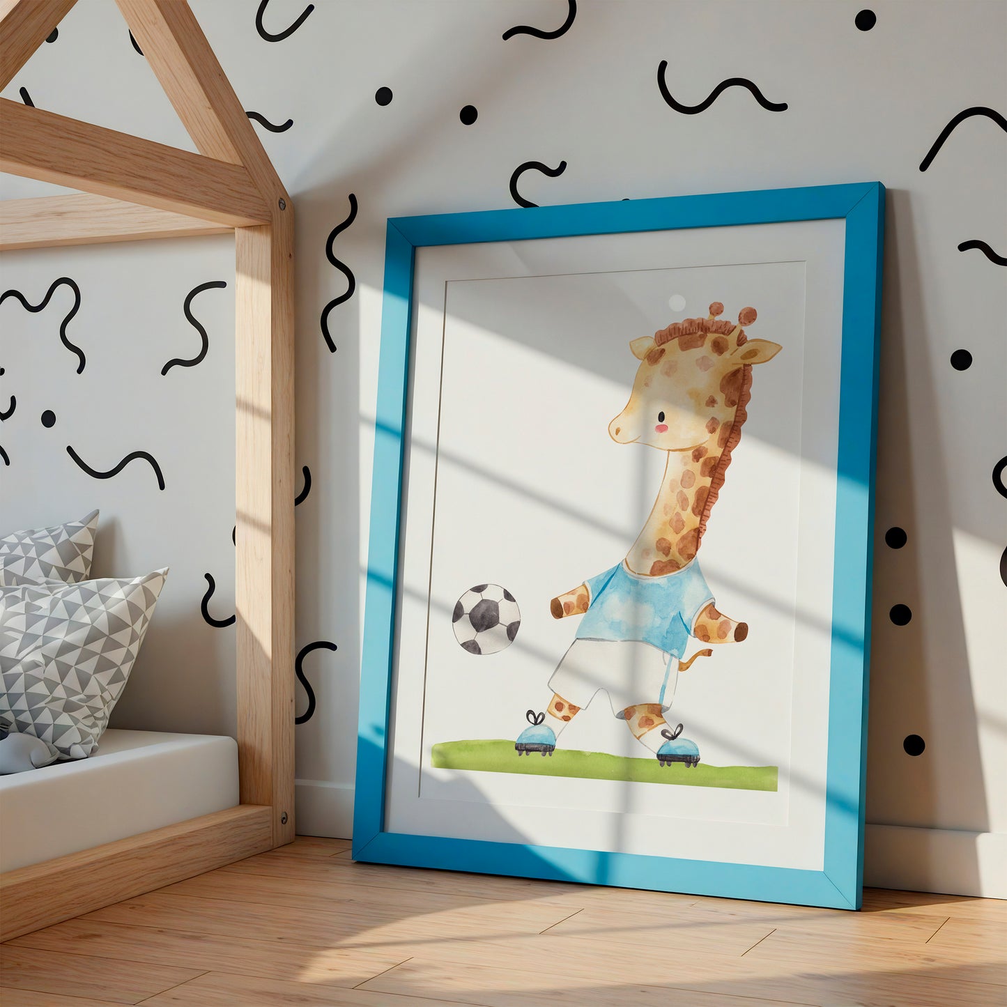 Fußball Giraffe Poster