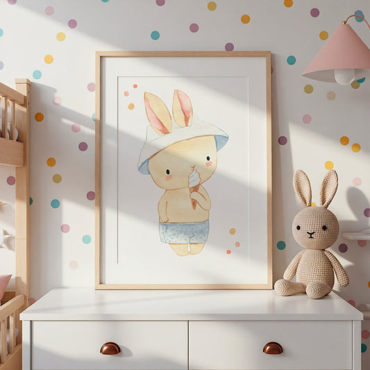 Hase mit Eis Poster