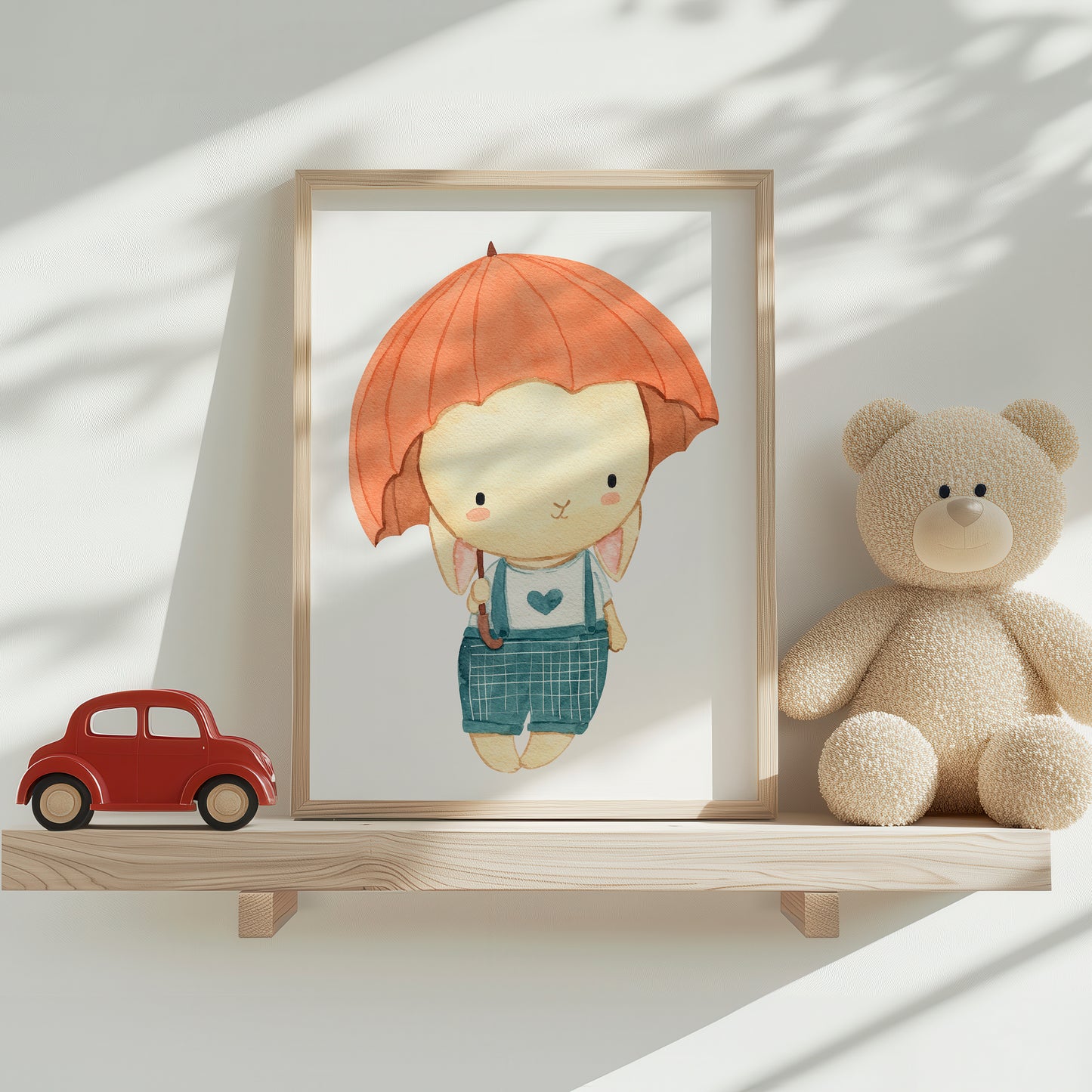 Hase mit Regenschirm Poster