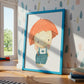 Hase mit Regenschirm Poster
